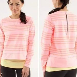 PInk Lululemon Striped Pullover - Size 6